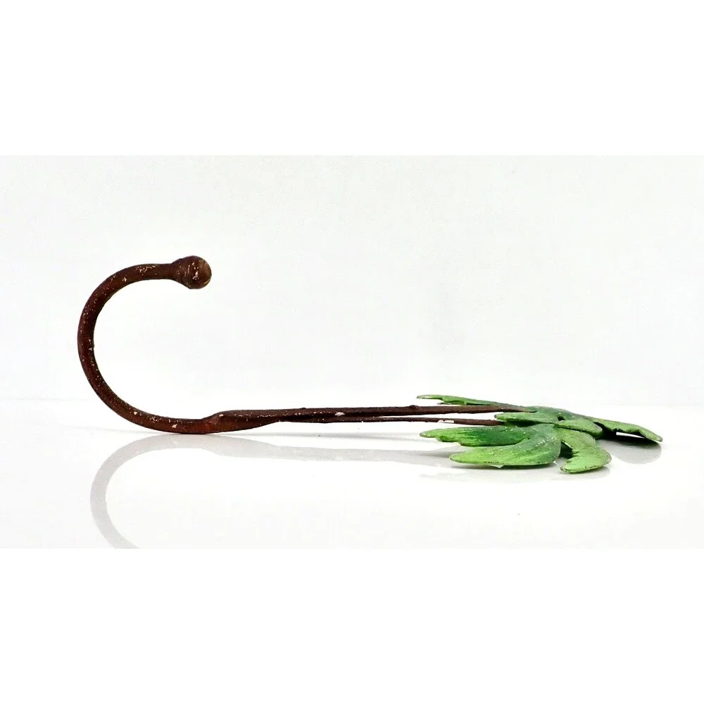 Coconut Palm Tree Wall Decor Tropical Hook Single Hanger Green Palm Leaves 9